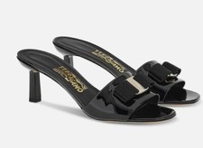 Salvatore Ferragamo Womens Glo 55 Patent Heels Shoes Black. Size 9. NWB