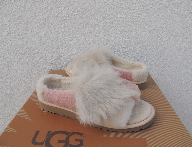 ugg patchwork fluff slide