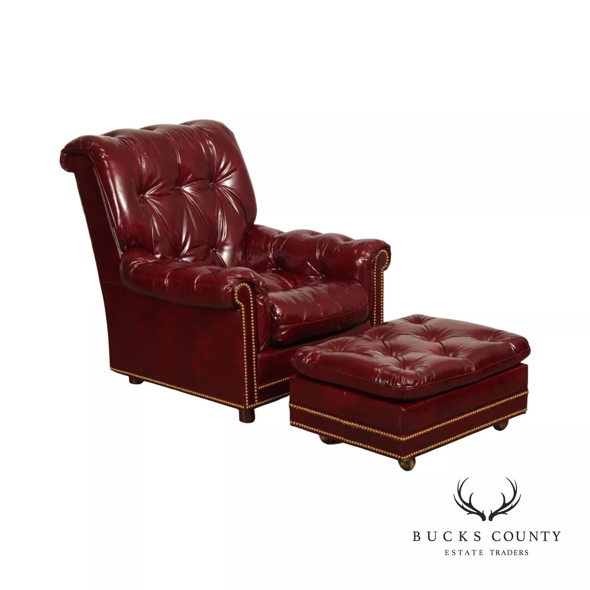 Hancock and moore leather ottoman outlet