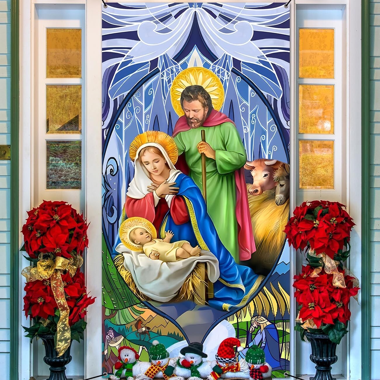 Christmas Decorations Christmas Door Cover Holy Nativity Christmas Door Cover Ma