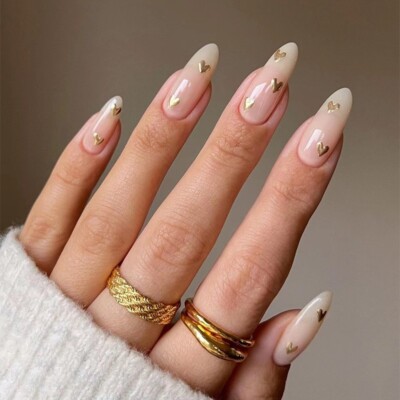 False Fake Nails Long/Medium French Airbrushed Full Nail Art Gel Acrylic 24pcs
