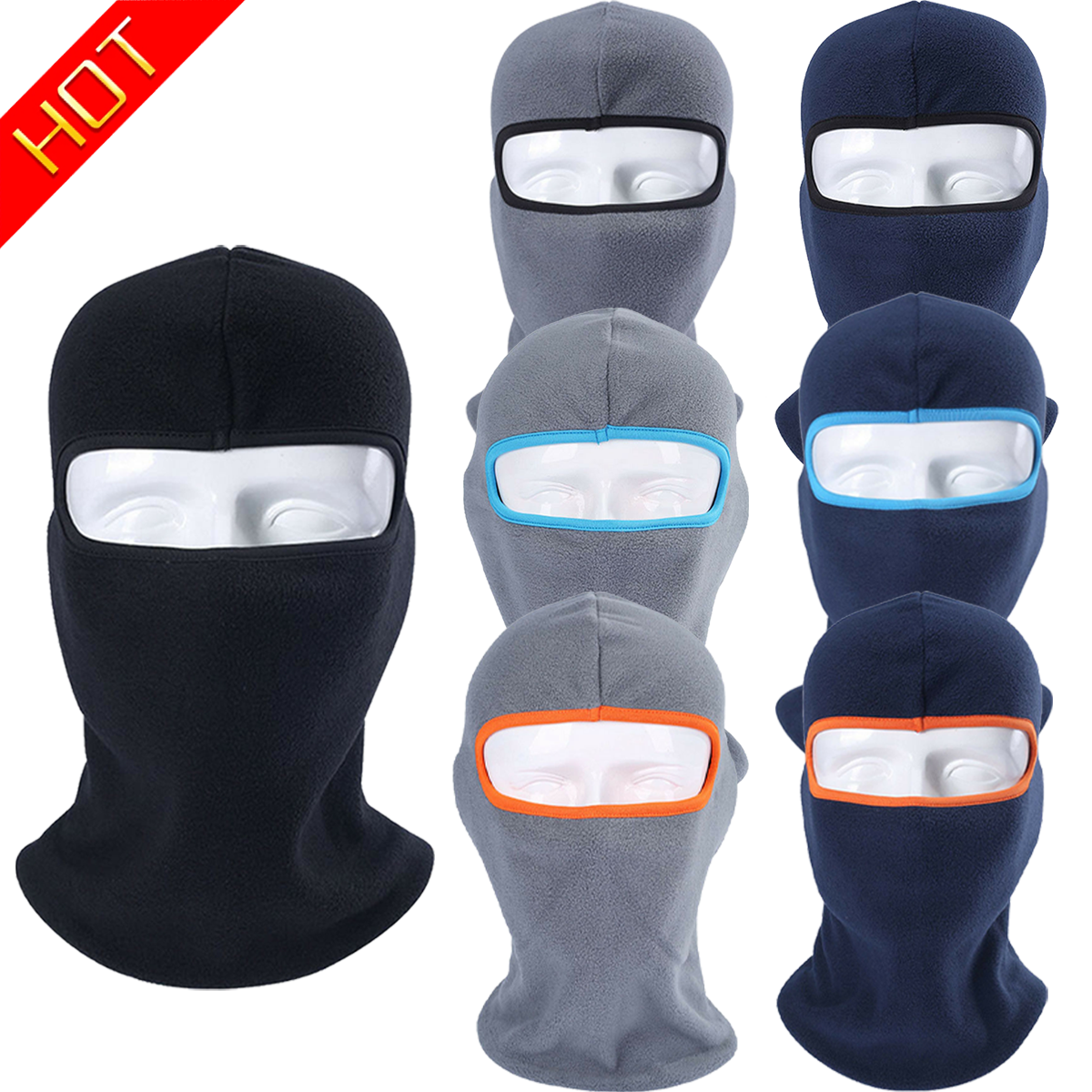 Winter Fleece Balaclava Ski Mask Windproof Bike Helmet Liner for Women Men