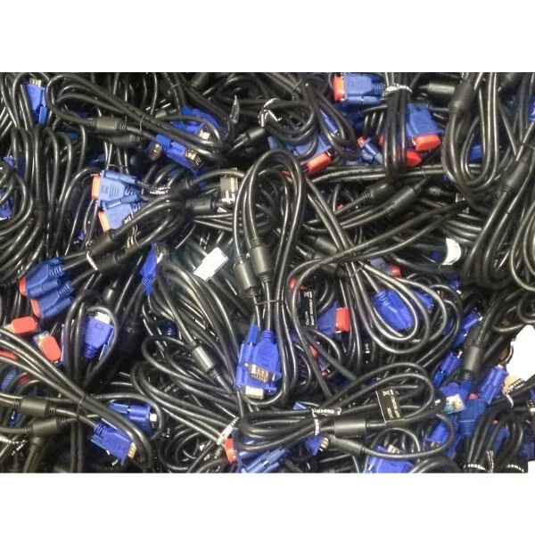 JOBLOT x 100 VGA TO VGA CABLES 15PIN FOR MONITOR PC VIDEO  - Image 2 of 4