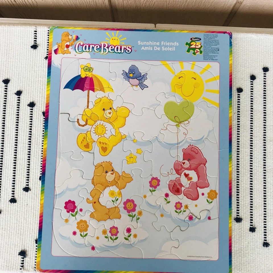 Rompecabezas bandeja marco vintage CARE BEARS 2003 Sunshine Friends 25 piezas RoseArt Foto 2 de 4