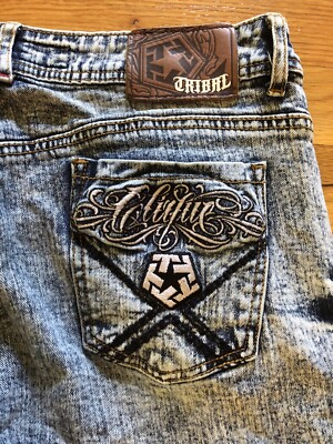 Tribal Jeans Skinny 32x29 Distressed | eBay