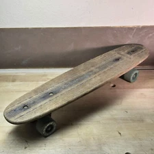 Vintage 1960's Zipees Major Wooden Sidewalk Surf Board, Great For Collection!