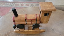 Antique Wooden train childs Rocking Toy, folk art