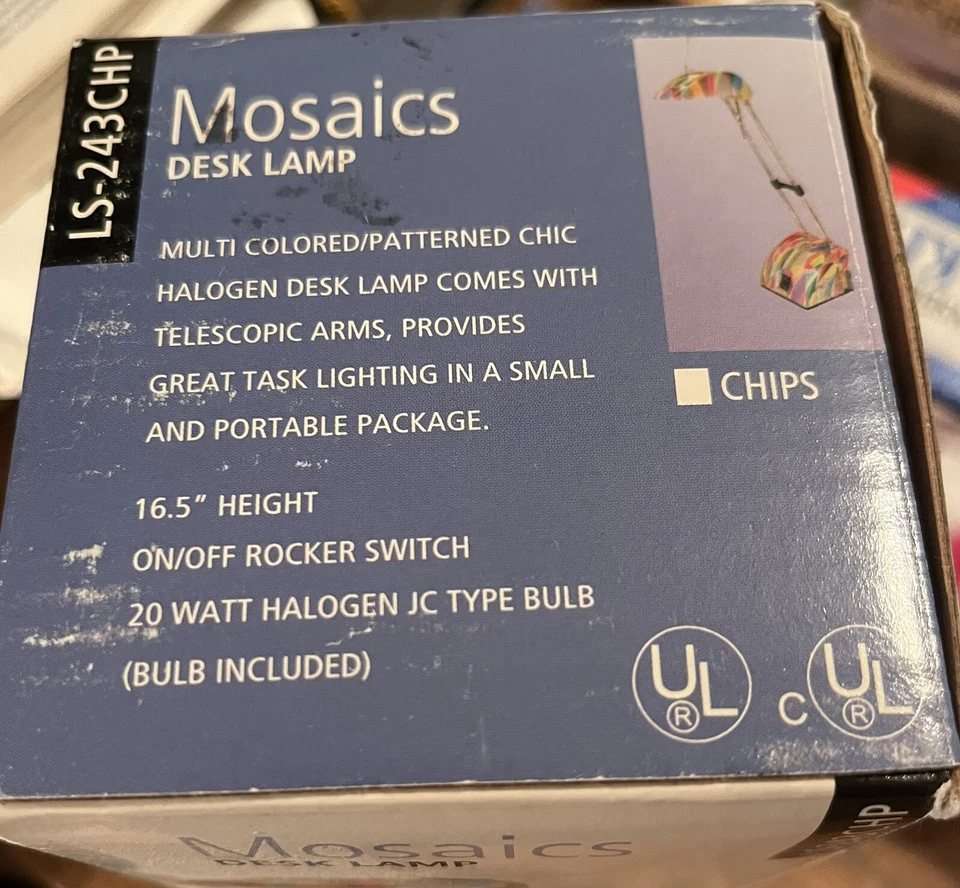 NEW ! 16.5 " TALL MOSAICS DESK LAMP BY LITE SOURCE # LS-243CHP Foto 3 de 3
