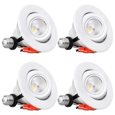 4-Pack 4" LED Gimbal Recessed Light Dimmable, ETL, 5000K Daylight