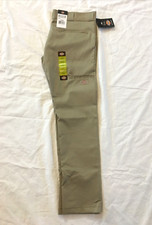 Mens Dickies WP811DS Flex Skinny Fit Straight Leg Khaki Work Uniform Pants 33x30
