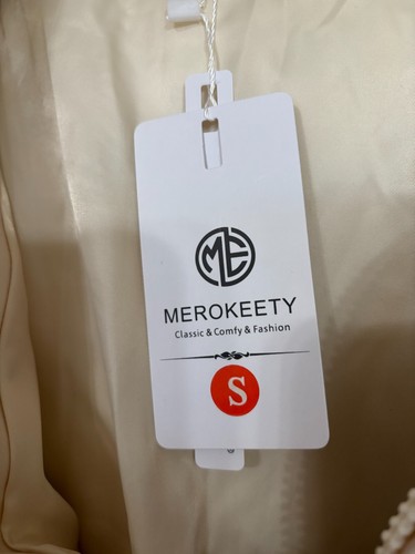 NWT Merokeety Women's Puffer Jacket Cream Color Size S Small - Picture 10 of 11