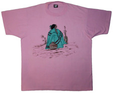 SCREEN STARS BEST VTG Size XL T-Shirt NATIVE AMERICAN WOMAN USA INDIAN POTTERY