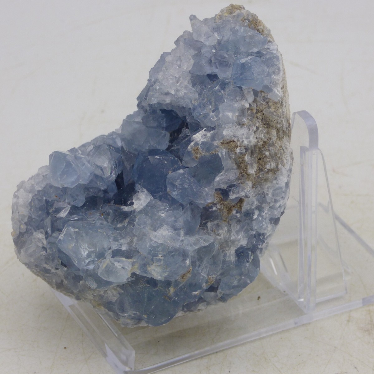 Pale Blue Celestite Crystal Cluster Madagascar 250 gm cm