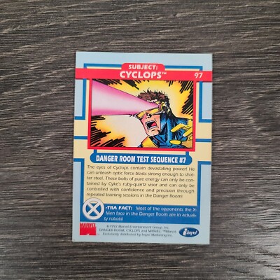 1992 Marvel Comic Impel Cyclops #97 X-Men Series 1 Danger Room