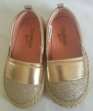 Osh Kosh B'gosh Rose Gold Sparkle Slip On Flats /Loafers Girl's Size 8