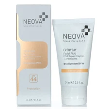 Neova Everyday Facial Fluid Broad Spectrum SPF 44 2.5oz/74ml NEW IN BOX