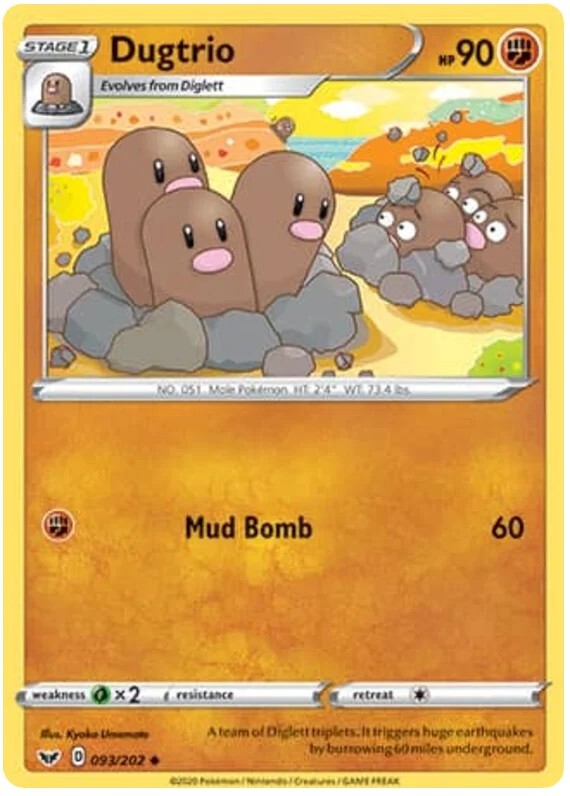 Dugtrio Pokemon TCG Card 093/202 | eBay