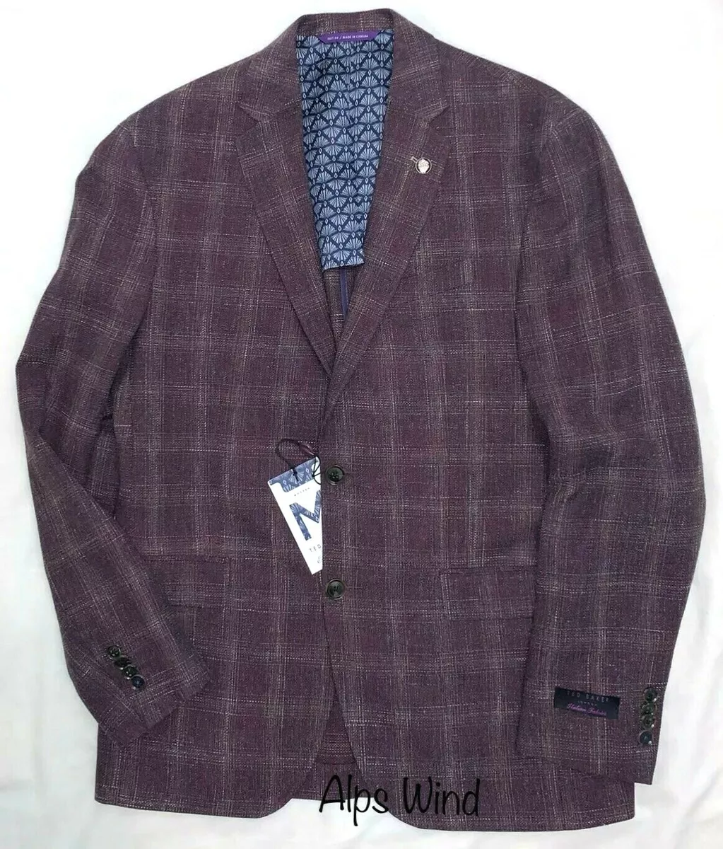 Ted Baker London Endurance Konan Trim Fit Plaid Wool/Linen Sport Coat SZ.40R