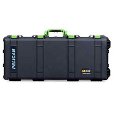 Black Pelican 1700 case with foam. Comes with lime green handles  latches.