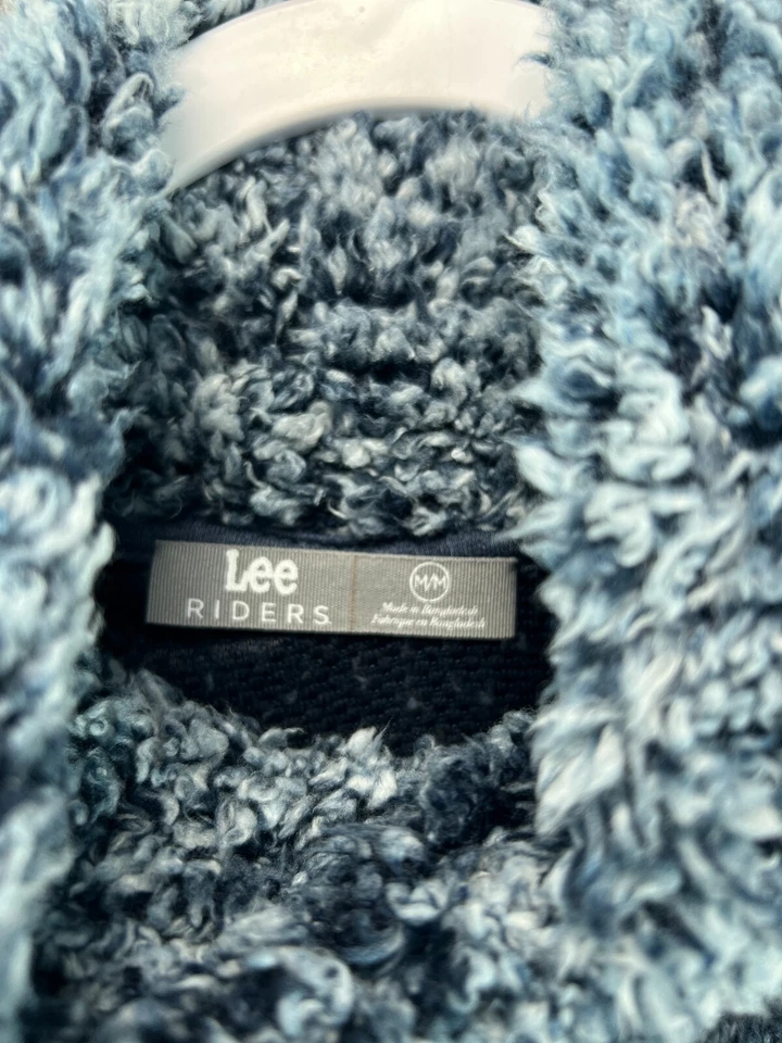 Suéter Lee Riders Sherpa Mujer Mediano Azul Blanco Cuello Simulado Manga Larga Foto 4 de 4