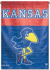 KANSAS JAYHAWKS Retro-Century-Style Official NCAA Team Logo 28x40 WALL BANNER