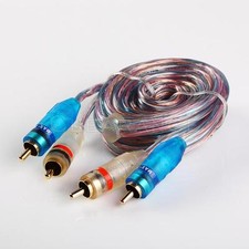 6ft Gold Plated 6' RCA Blue No Noise Video 2 Male To Male Stereo Cable Adapter