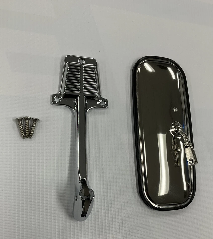 Хромированное зеркало заднего вида и кронштейн для салона грузовика Chevy/GMC C10 1960-71 годов выпуска новые - Изображение 2 из 4