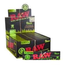 RAW ROLLING PAPERS BLACK ORGANIC HEMP KING SIZE SLIM BOX OF PACK (FREE SHIPPING)