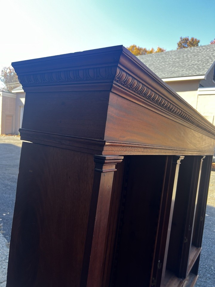 WOW Vintage Antique Mahogany Post Office Work Cabinet 83 L X 101 H X wow-vintage-antique-mahogany-post-office-work-cabinet-83-l-x-101-h-x