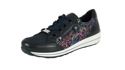 Ara High Soft Schuhe Damen UK Größe 4 Schnürschuhe Halbschuhe Schwarz Bunt