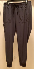 MAEVN Dark Gray Elastic Drawstring Waist  Ankle 5 Pocket Scrub Pants Size L