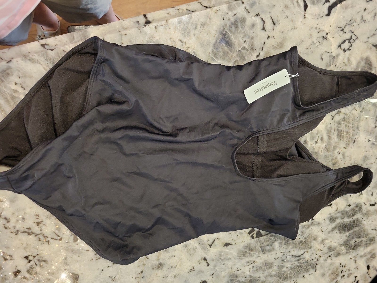 Tempotrek Womens Size L Black One Piece Swim Suit NWT Wrap-Around