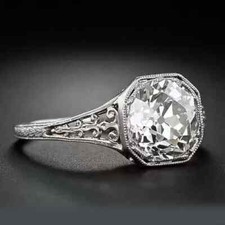 Art Deco Style 2.Ct Lab Created Diamond Engagement Wedding Sterling Silver Ring