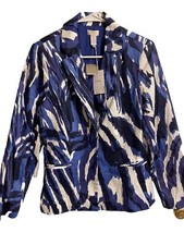 Chico's Ladies NWT Blazer Blue Purple Size Small Career Abstract Art to Wear