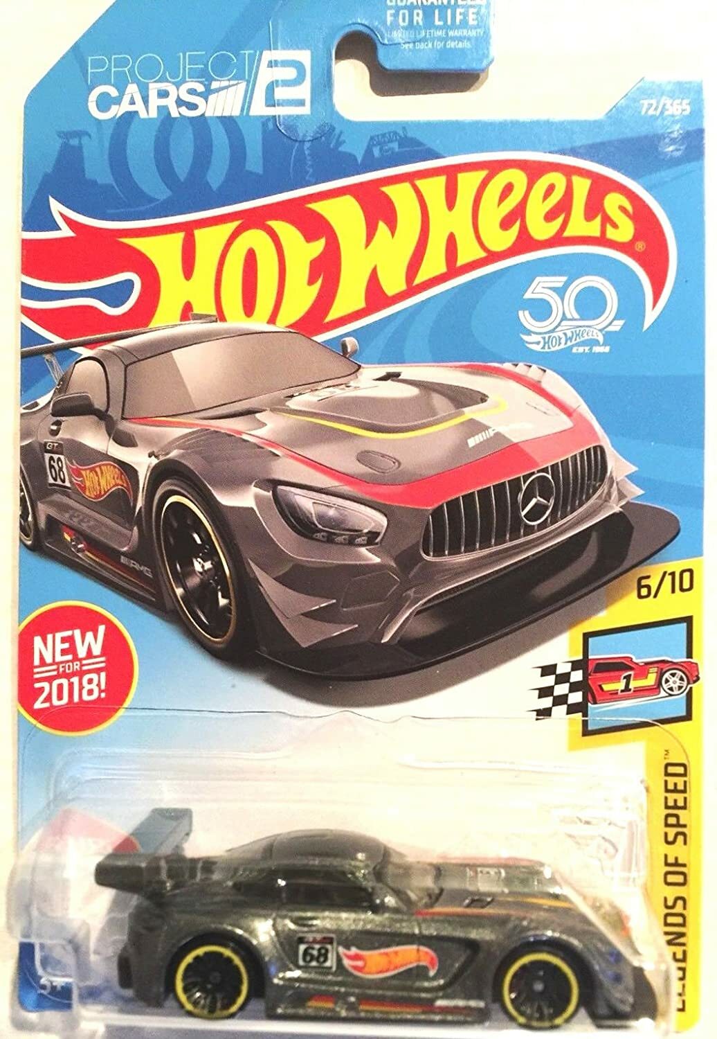Hot Wheels 2018 50th Anniversary Legends of Speed '16 Mercedes AMG GT3 72/365,