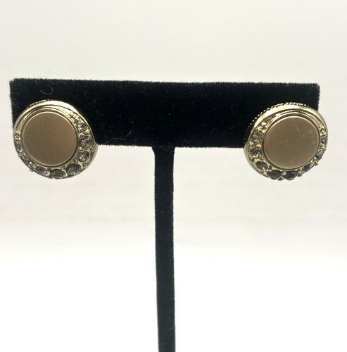 Belle Noelle Grey Coin Stud Earrings. F8 - Picture 3 of 6