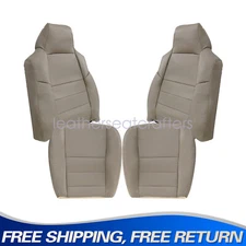 For 2002-2007 Ford F250 F350 Lariat Driver & Passenger Bottom-Top Seat Cover Tan