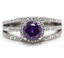 2CT Amethyst  Topaz 925 Solid Sterling Silver Ring Jewelry Sz 6,7,8,9 ZB8