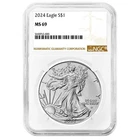 2024 $1 1-oz American Silver Eagle NGC MS69 Brown Label