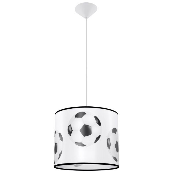 Suspension E27 football blanc noir en PVC lustre de plafond diam&egrave;tre 30cm A30