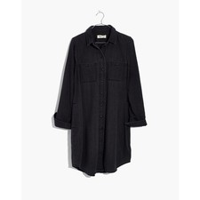 Madewell | 100% Cotton Black Denim Shirt Dress | Size Small