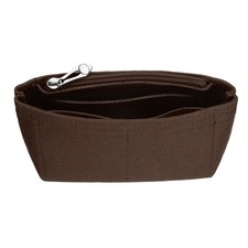Purse Organizer Insert, Mini Felt Handbag Organizer with Zipper, Brown