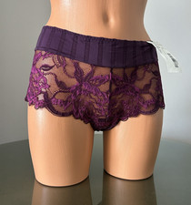 NWT Simone Perele AMOUR Purple Lace Boyshort Panty, sz IT 4 INT 3