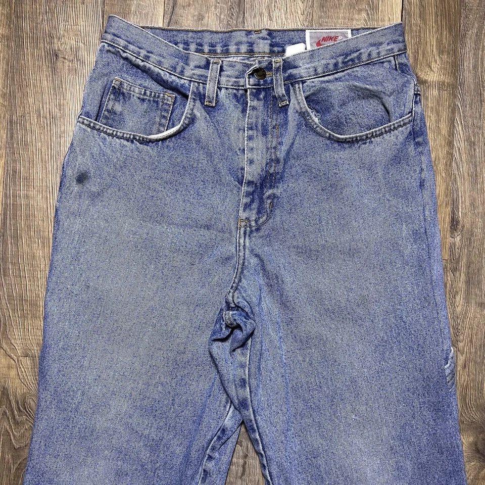 Pantalones de mezclilla vintage Nike Carpenter años 90 hechos en EE. UU. para hombre talla 30 bordado logotipo Swoosh Y2K Foto 4 de 4
