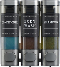 Shampoo and Conditioner Dispenser,Shower Soap Dispenser 3 Chamber No Drill