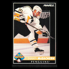Shawn McEachern Rookie #420 1992 Pinnacle Pittsburgh Penguins Hockey Card NHL NM