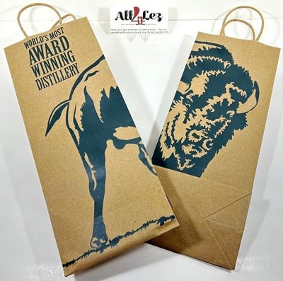 BUFFALO TRACE DISTILLERY PAPER GIFT BAG LOT OF 2 COLLECTIBLE BOTTLE BAGS 1.75L