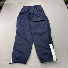 VINTAGE Nike Track Pants Mens Large Blue Ankle Zip Cuff Nylon Swish Nylon 90s