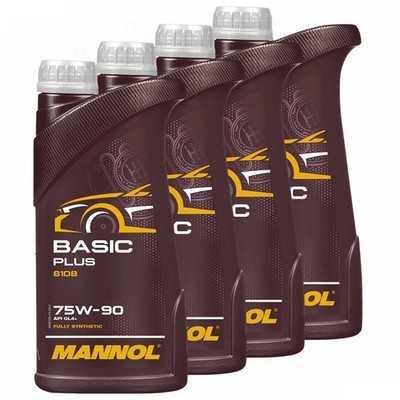 4x 1 Liter 75W90 Basic Plus MANNOL 75W-90 API GL 4+ Getriebeöl Öl Schaltgetriebe