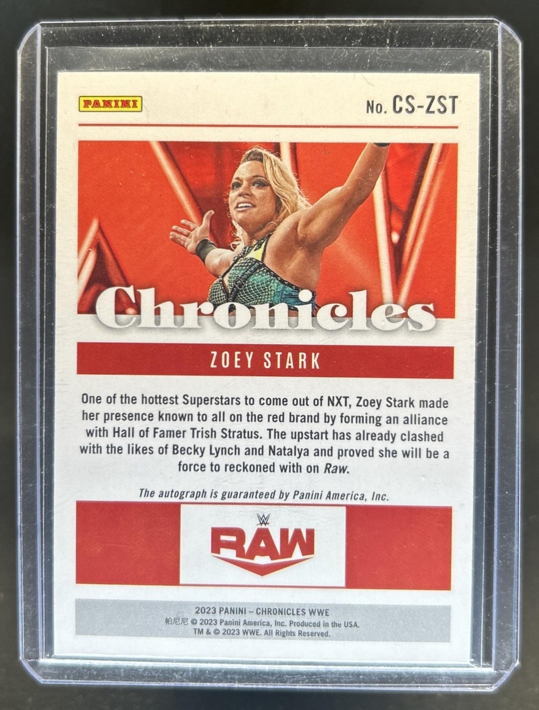 2023 Chronicles WWE Zoey Stark Signatures Blue Auto Autograph #/49 view 2